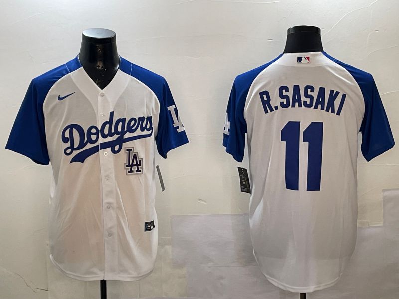 Men Los Angeles Dodgers #11 R.Sasaki White Fashion Game 2025 Nike MLB Jersey style 7->los angeles dodgers->MLB Jersey